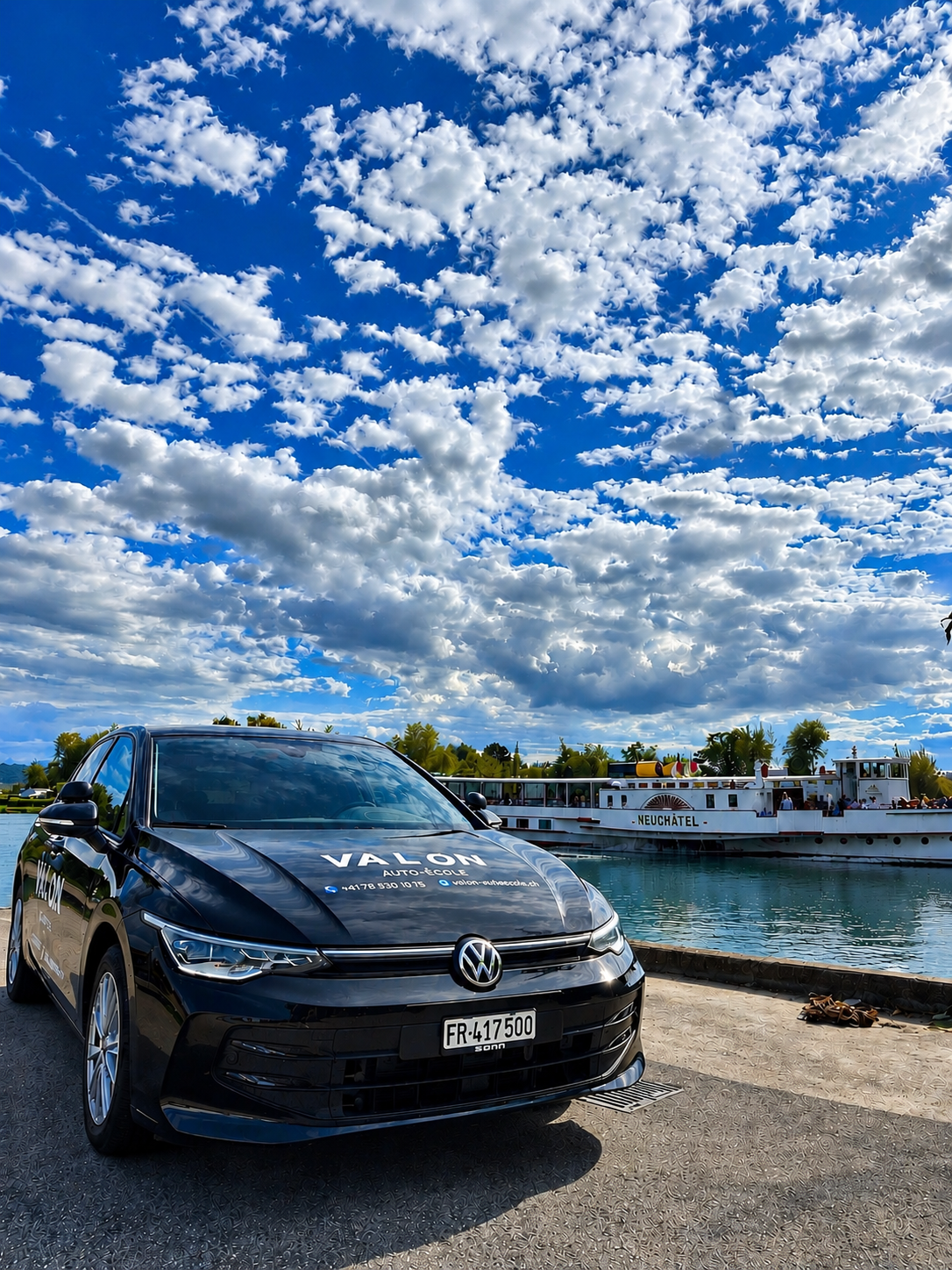 Volkswagen Golf 8 Valon Auto-École au bord du lac de Neuchâtel